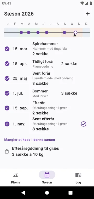 Sæsonen: årets trin til din græstype