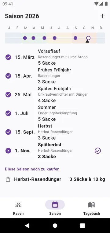 Die Saison: die Schritte des Jahres für Ihren Rasentyp