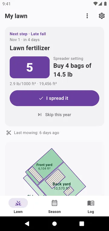 My lawn: the next step, the bags to buy and the zones
