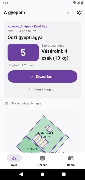 A gyepem: a következő lépés, a megveendő zsákok és a zónák