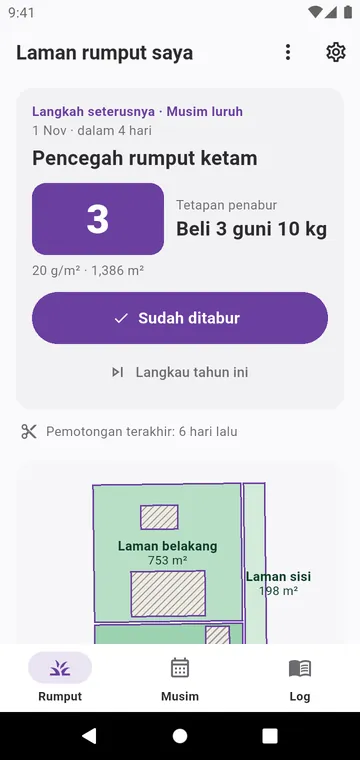Laman rumput saya: langkah seterusnya, beg untuk dibeli dan zon