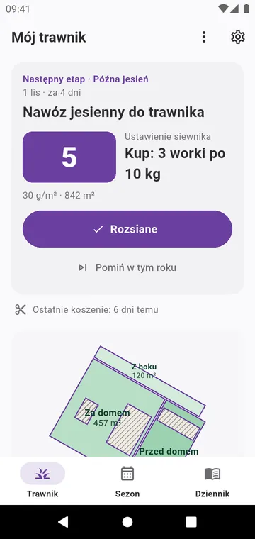 Mój trawnik: następny etap, worki do kupienia i strefy