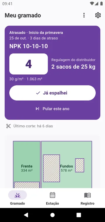 Meu gramado: a próxima etapa, os sacos a comprar e as zonas