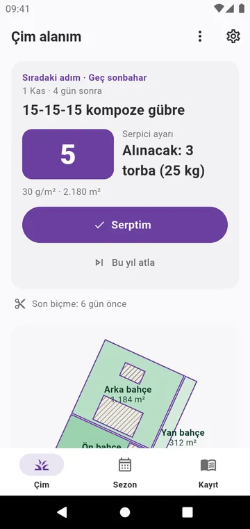 Çim alanım: sıradaki adım, alınacak torbalar ve bölgeler