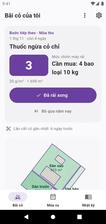 Bãi cỏ của tôi: bước tiếp theo, số bao cần mua và các khu
