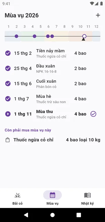 Mùa vụ: các bước trong năm cho loại cỏ của bạn